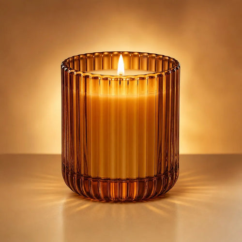 Amber Glass Candle Holder - Main View
