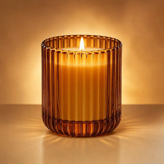 Amber Glass Candle Holder - Main View